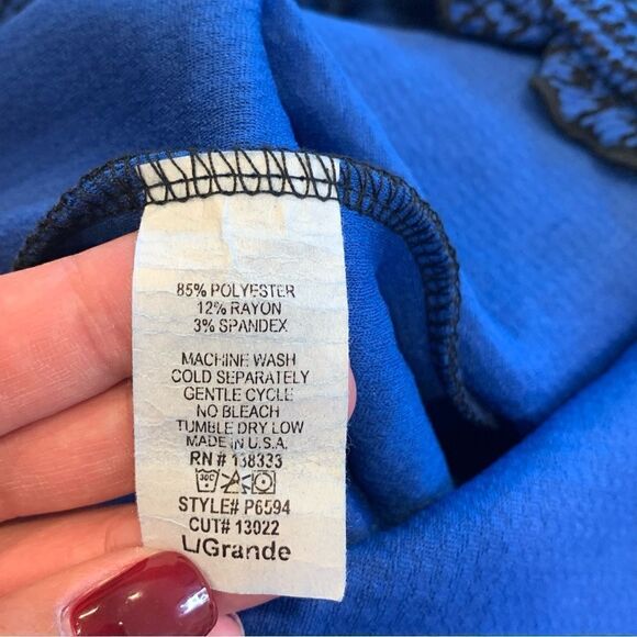 Fashion Nova Double Check Ruffle Pants Black/Blue Size Large - Picture 11 of 11